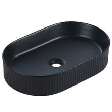 Jade 580mm Matte Black Ceramic Pill Above Counter Basin